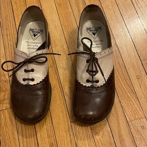 Brown and Cream Fluevog Oxford Shoes